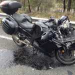 Phil's Kawasaki GTR1400 after the motorcycle accident